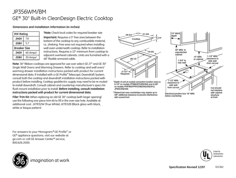 GE JP356WMWW datasheet