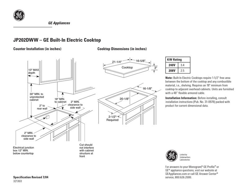 GE JP202DWW User manual