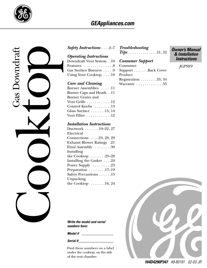 GE JGP989 Original instructions