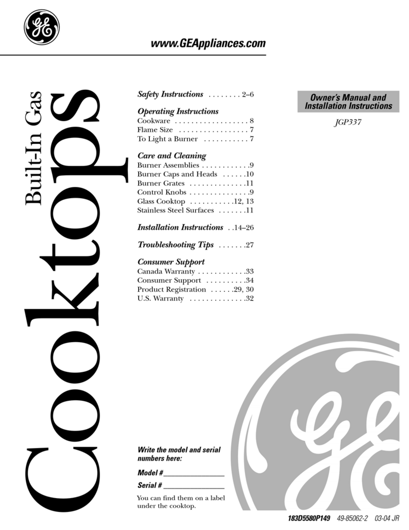 GE JGP337 owner's manual