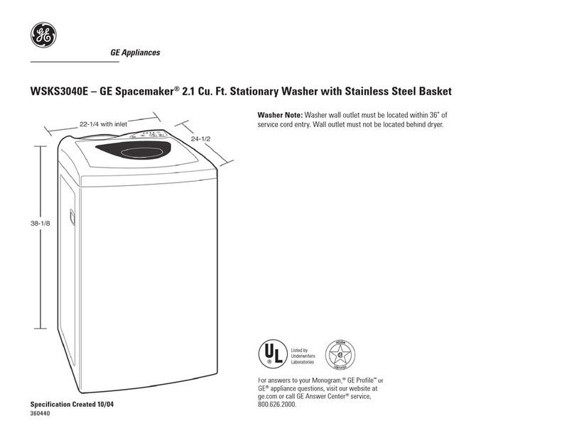 GE SPACEMAKER WSKS3040E User manual