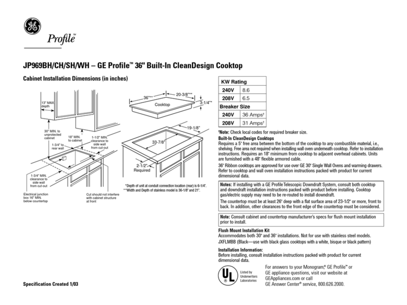 GE PROFILE JP969BH User manual