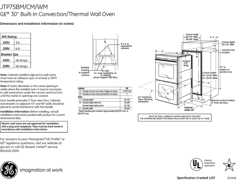 GE JTP75BM Manual
