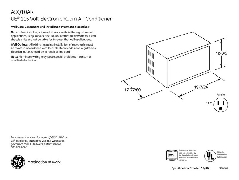 GE ASQ10AK - G.E. 10,000 BTU Room Air... Manual