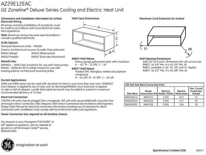GE GE Zoneline AZ29E12EAC Manual GE GE Zoneline AZ29E12EAC Manual