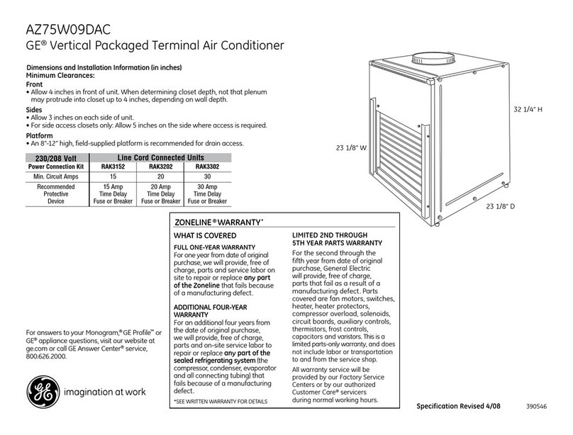 GE AZ75W09DAC Manual