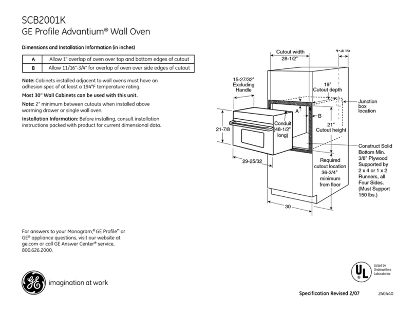 GE Profile Advantium SCB2001KSS Manual