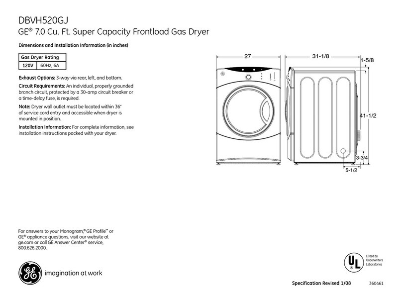 GE DBVH520GJ Manual