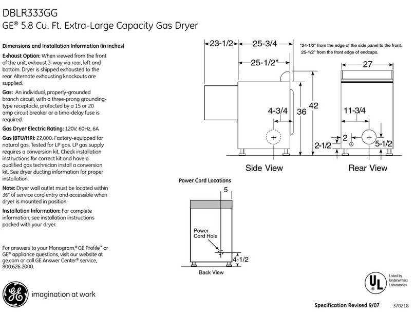 GE DBLR333GG Manual
