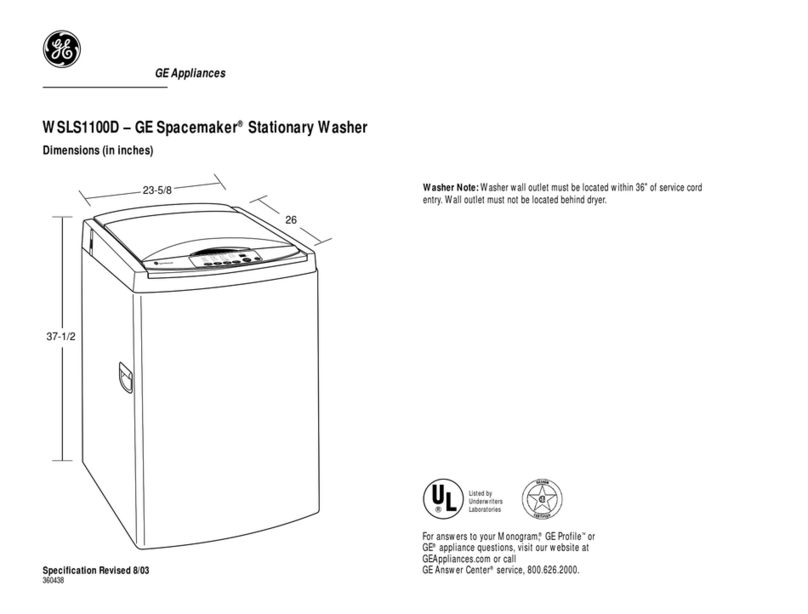 GE SPACEMAKER WSLS1100D User manual