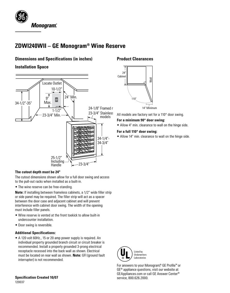 GE Monogram ZDWI240WII User guide