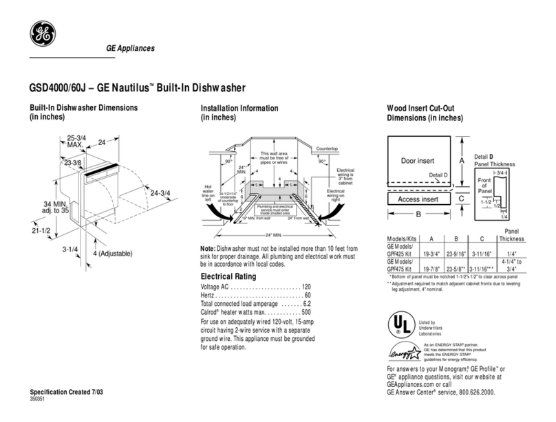 GE Nautilus GSD4000J User manual
