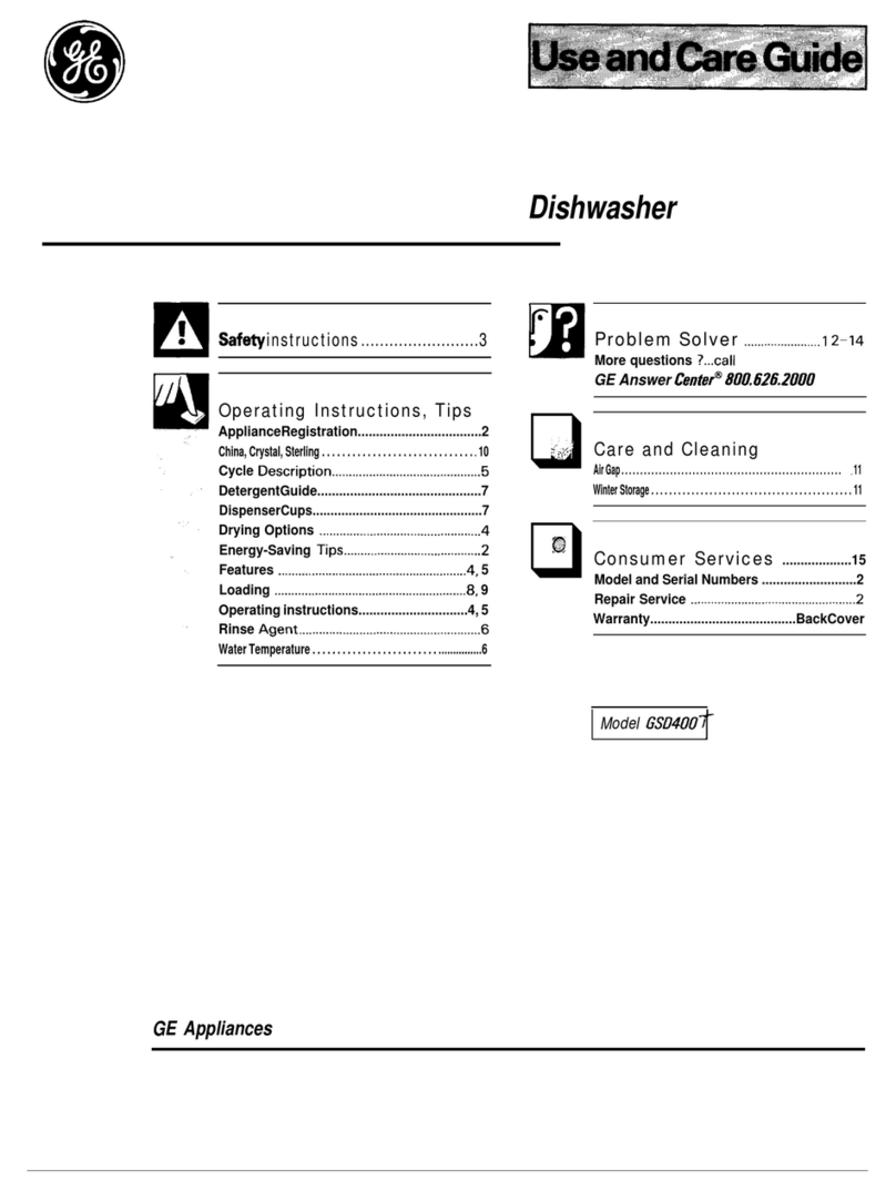 GE CleanDesign GSD400T User manual