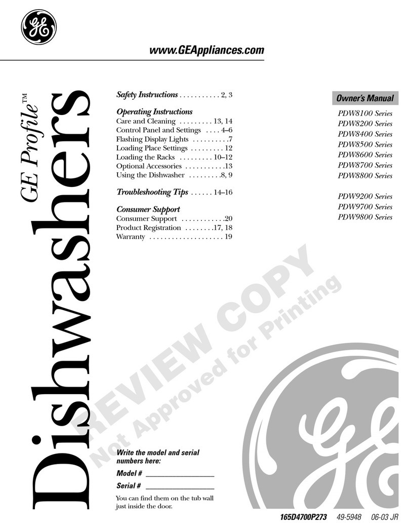 GE Profile PDW8400 Series User manual