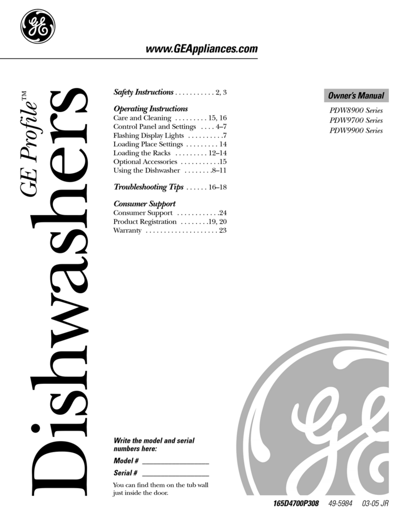 GE Profile PDW8900 Series User manual