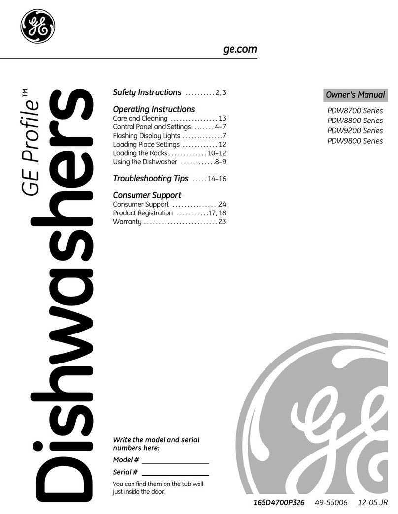 GE Profile PDW8700 Series owner's manual