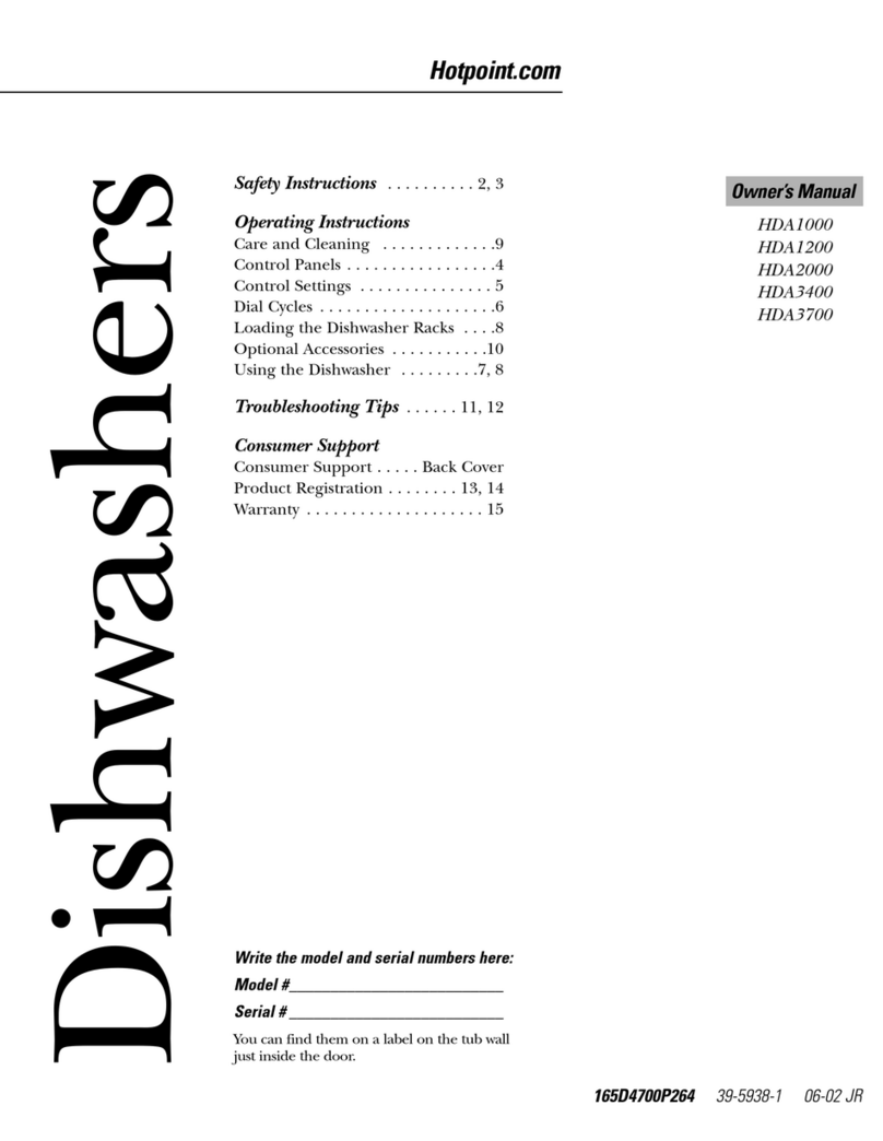 Hotpoint HDA1000 series owner's manual