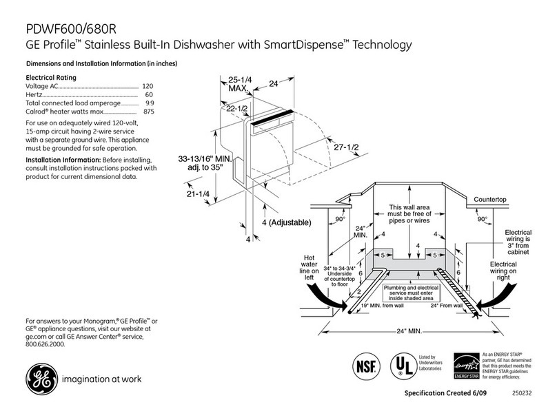 GE PDWF600RBB - Full Console Dishwasher Manual
