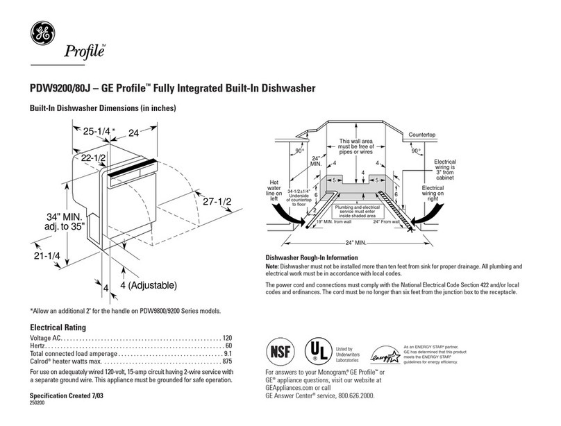 GE GE Profile PDW9200JBB User instructions GE GE Profile PDW9200JBB User instructions
