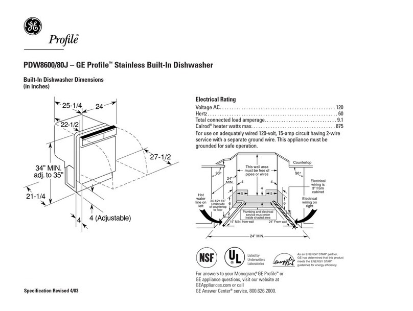 GE GE Profile PDW8600J User instructions
