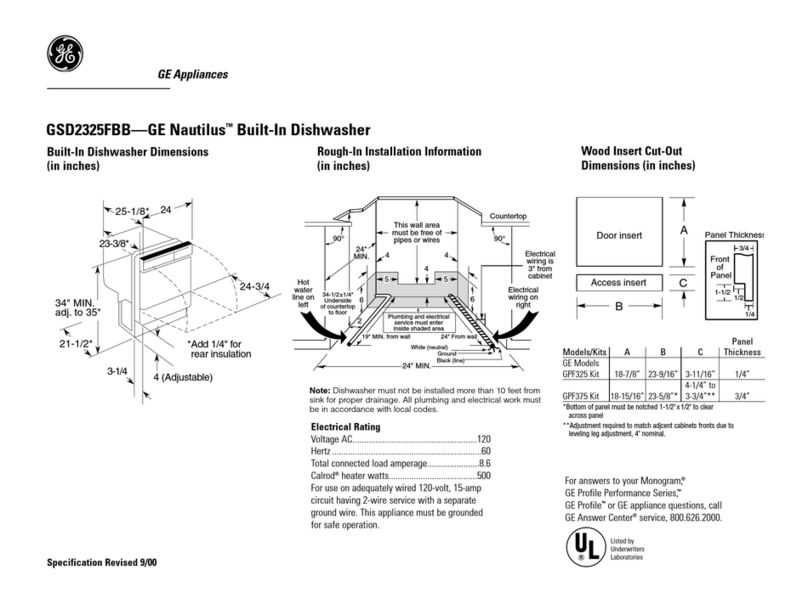 GE GE Nautilus GSD2325FBB User manual