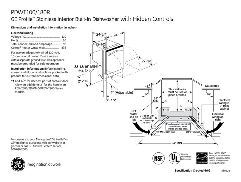 GE Profile PDWT180RSS Manual