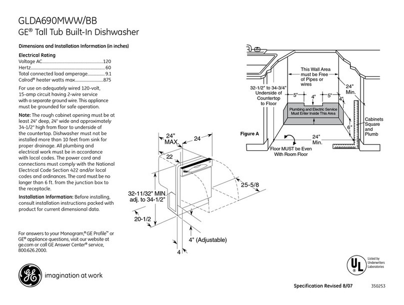 GE Series GLDA690MWW User manual