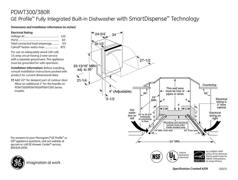 GE Profile PDWT380RSS Manual