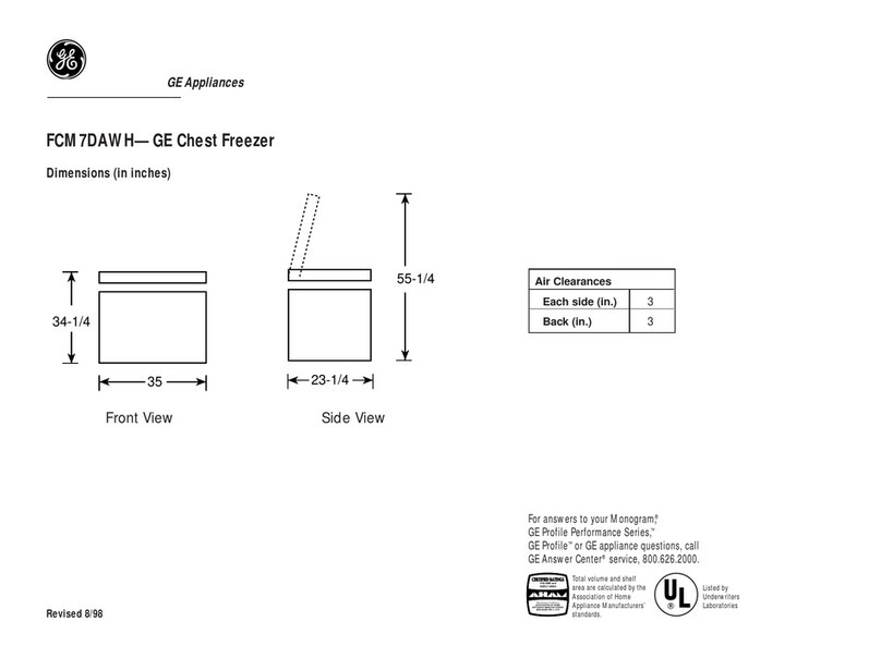 GE FCM7DAWH Dimension Guide