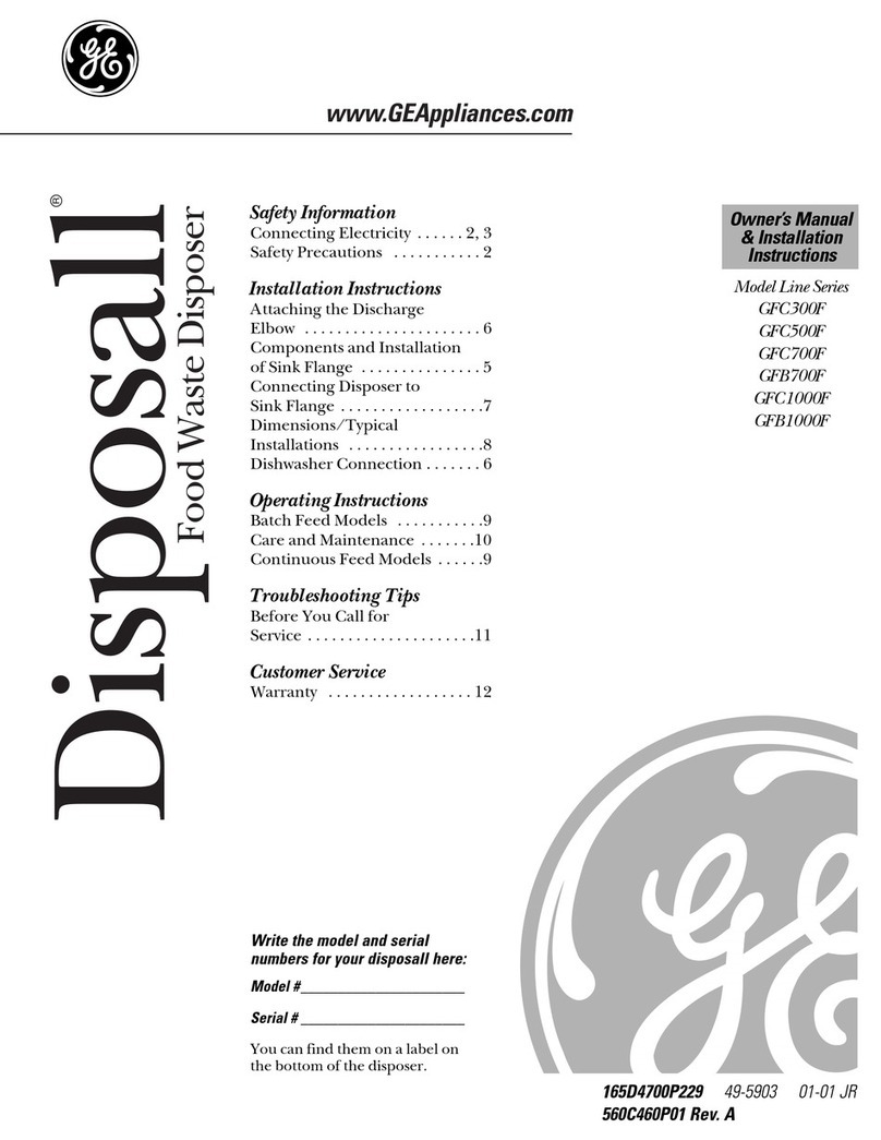 GE Disposall GFC300F Series Original instructions
