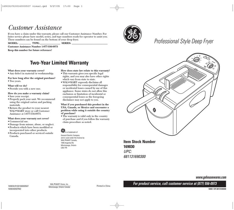 GE 169030 User manual