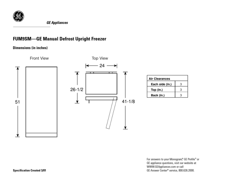 GE FUM9SM Dimension Guide