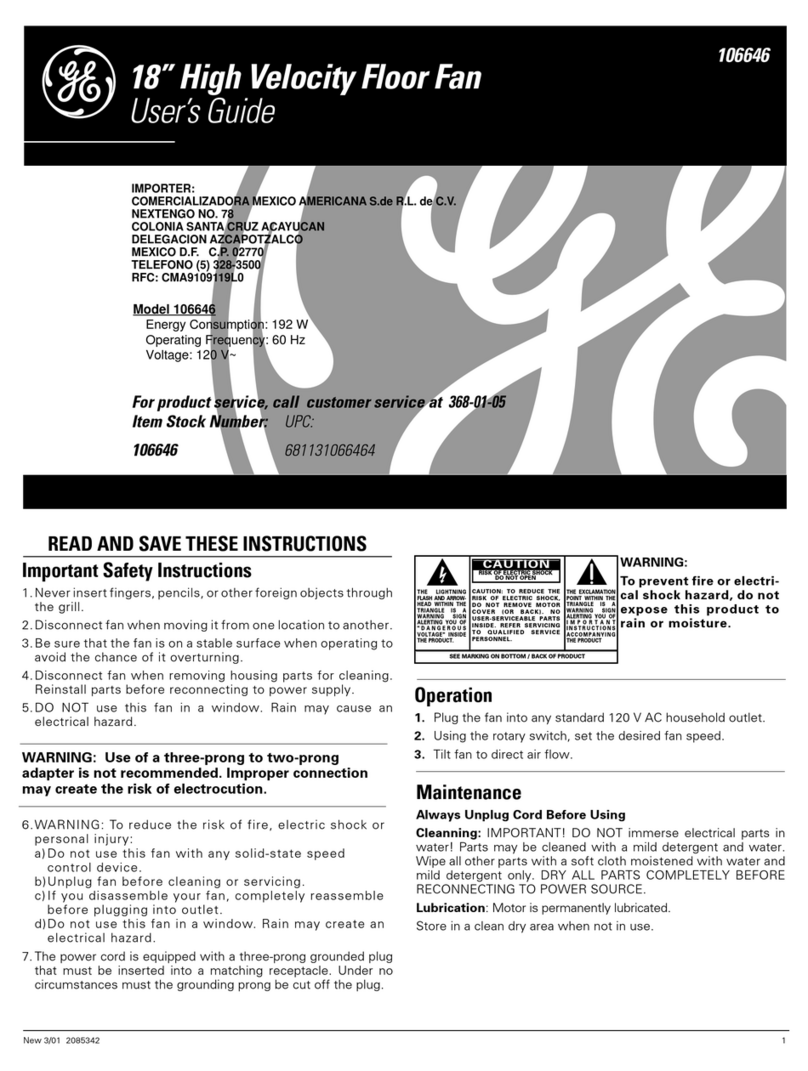 GE 106646 User manual