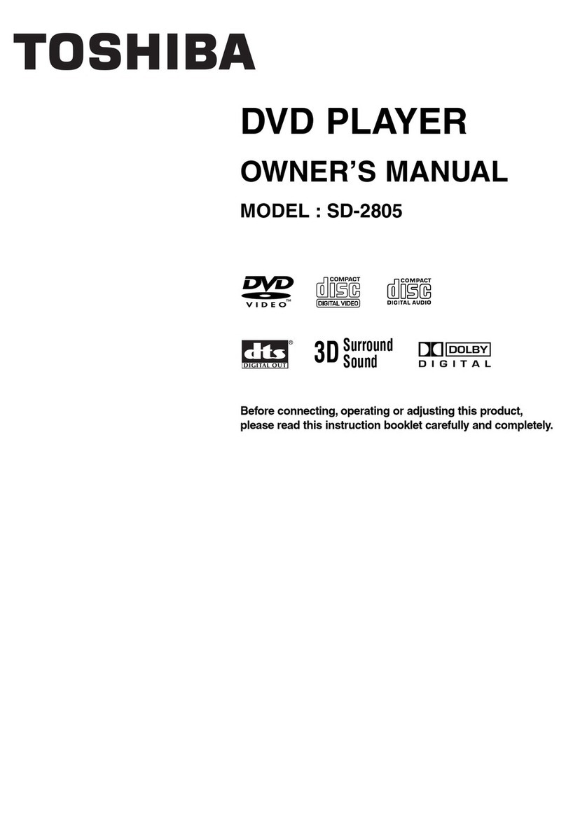 Toshiba SD2805 - Carousel DVD And CD Player User manual