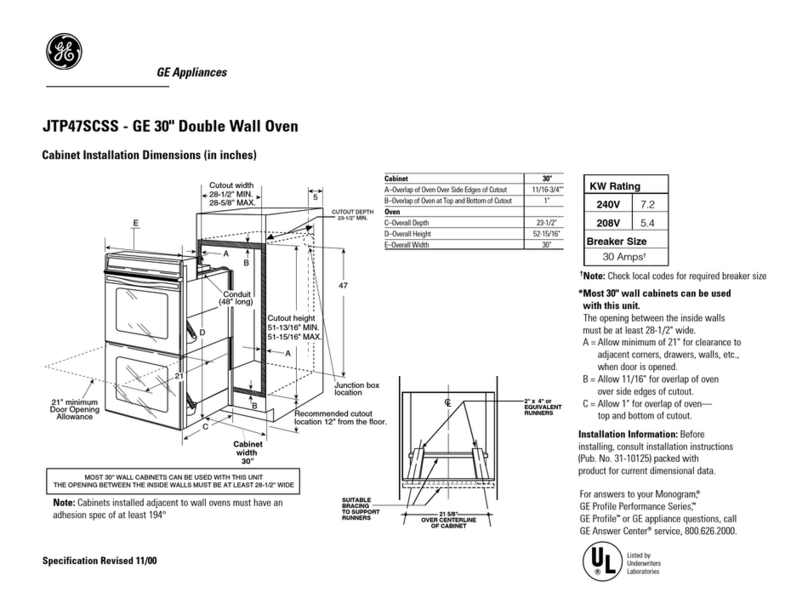 GE JTP47SCSS User instructions