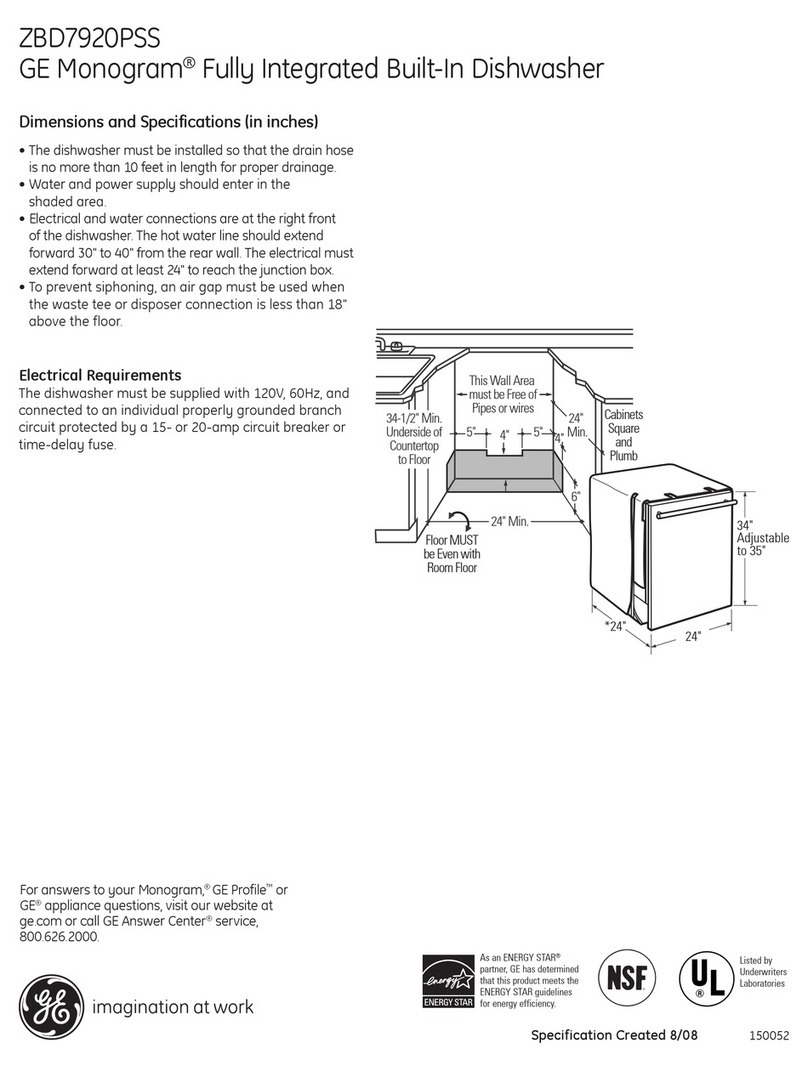 GE Monogram ZBD7920PSS User guide