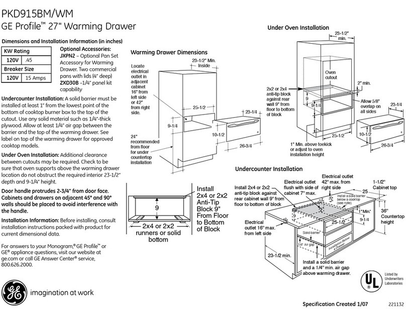 GE Profile PKD915BMBB Manual