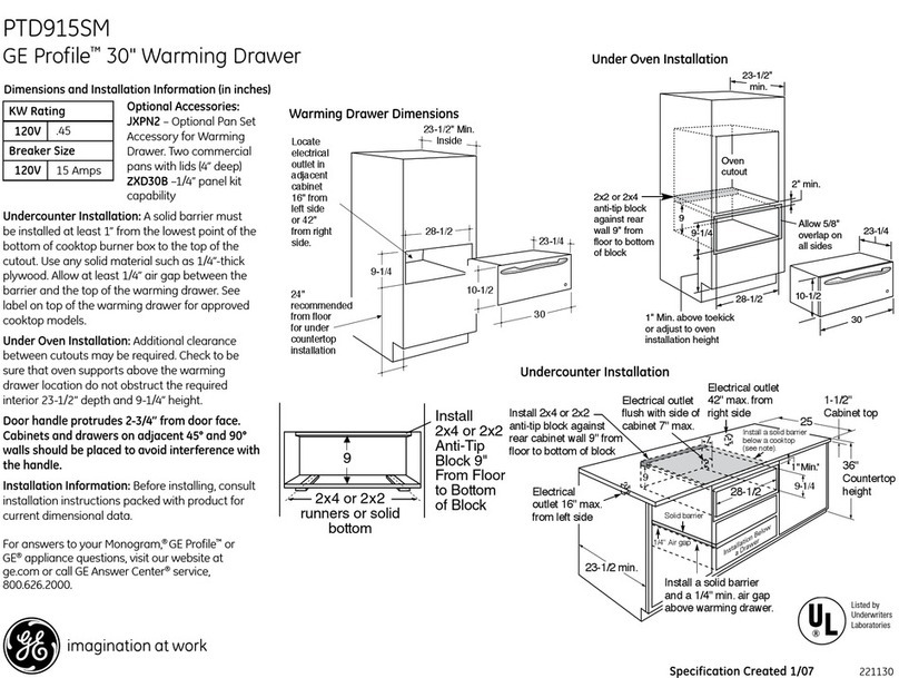 GE Profile PTD915SMSS Manual