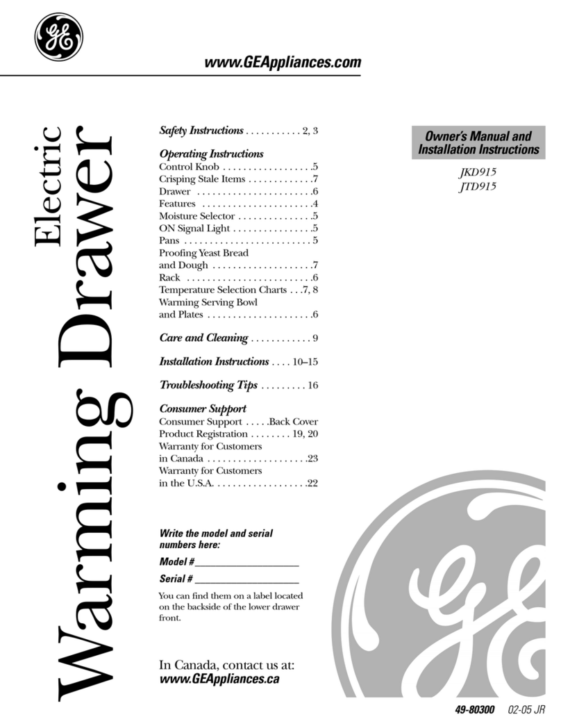 GE JTD915 Operating instructions