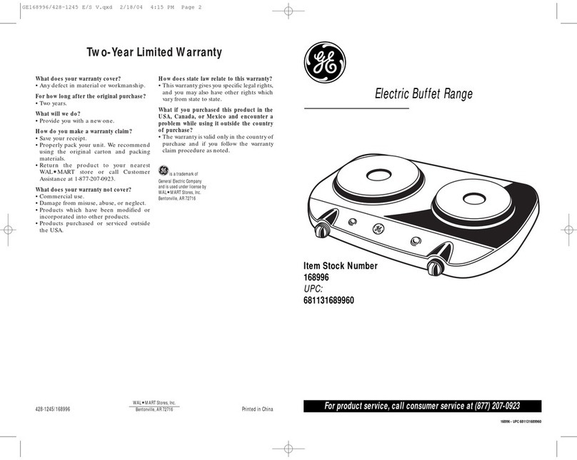 GE 168996 User manual