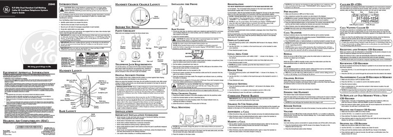 GE 25840 User manual