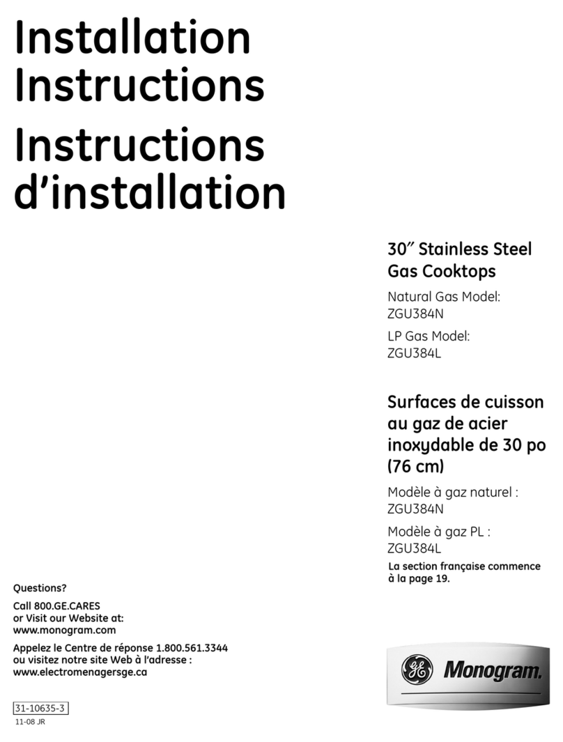 GE Monogram ZGU384LSMSS User manual