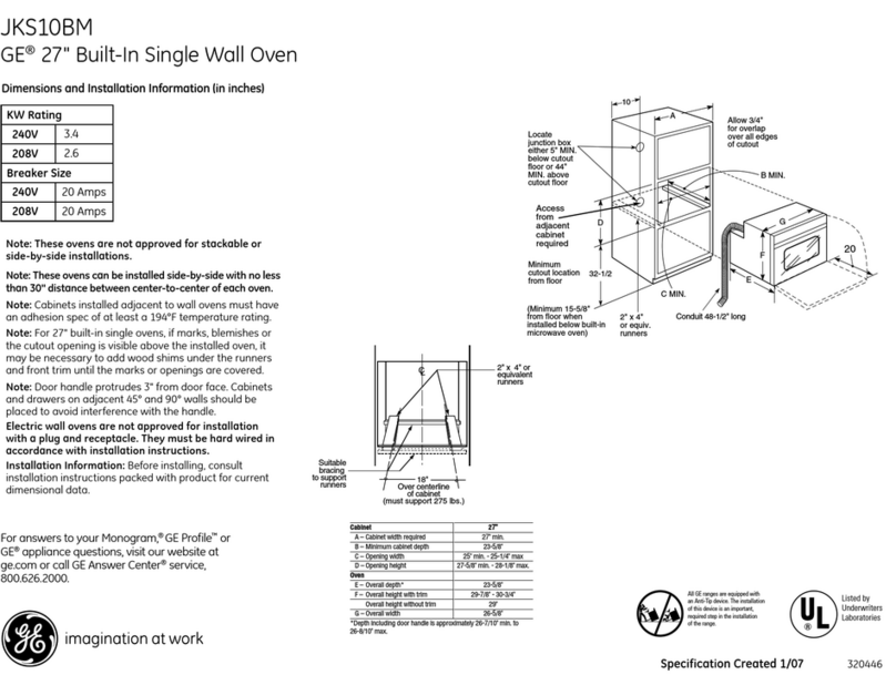 GE JKS10BM Manual