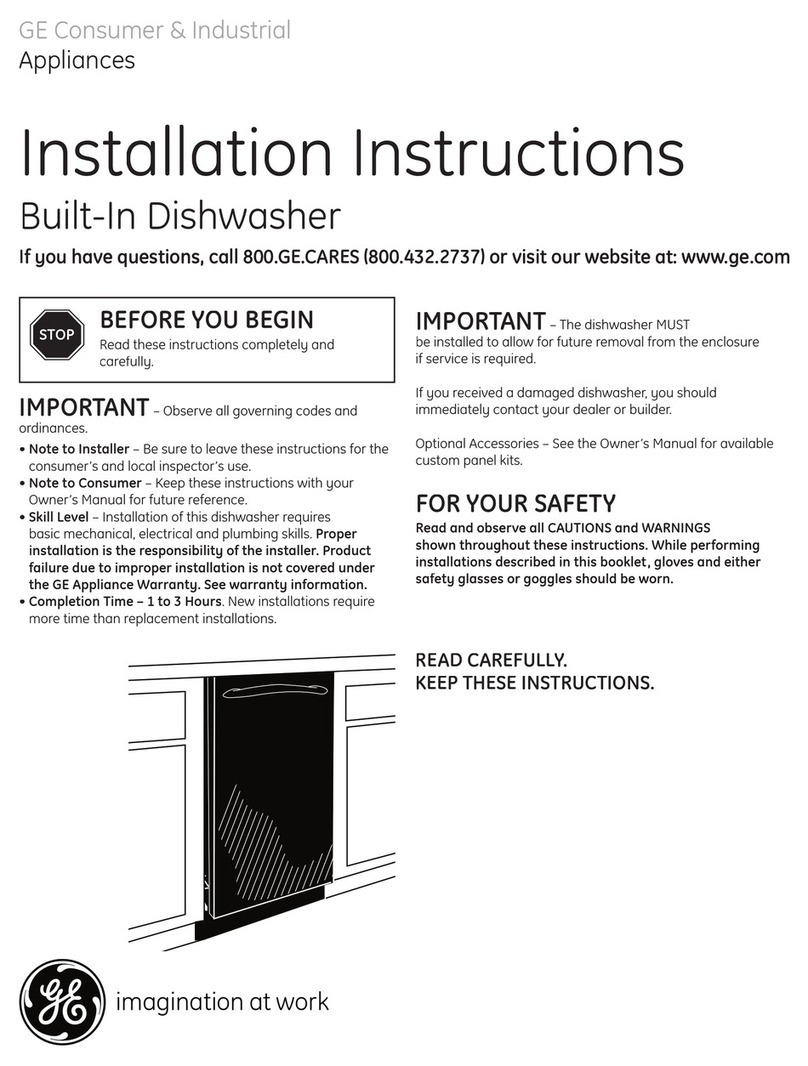 GE Built-In Dishwasher installation instructions