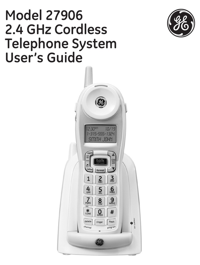 GE CORDLESS TELEPHONE SYSTEM 27906 User manual