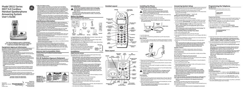 GE DECT 00015924 User manual