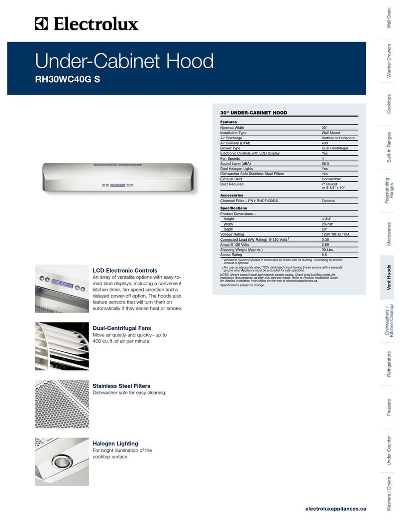 Electrolux RH30WC40GS Brochure & specs
