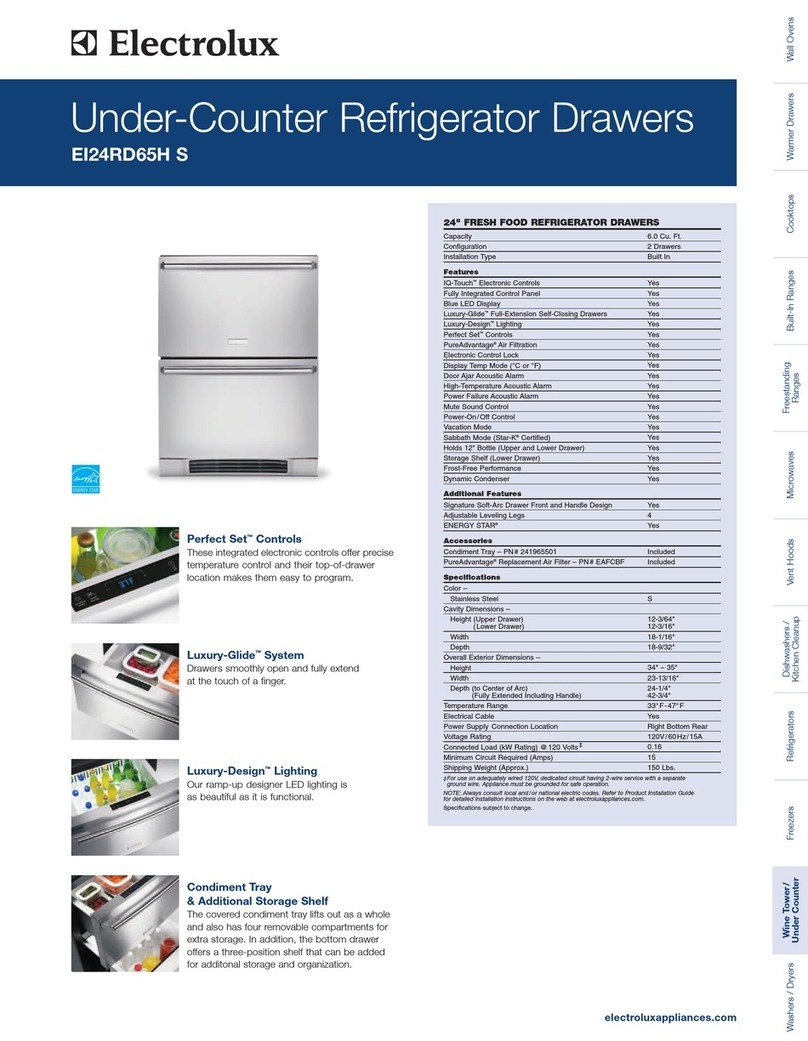Electrolux EI24RD65HS - 6.0 cu. Ft. Double Drawer... User manual