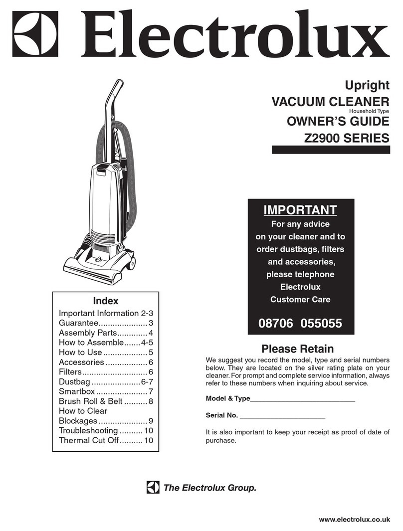 Electrolux Z2900 Series owner's guide