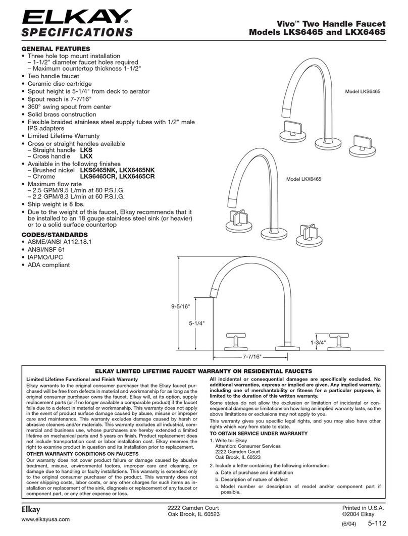 Elkay Vivo LKS6465 User manual Elkay Vivo LKS6465 User manual